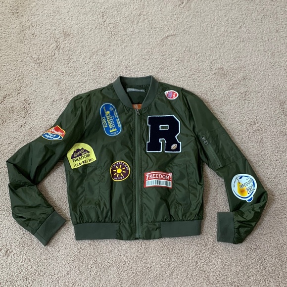 bomber varsity rugby jacket womens green New York - Picture 3 of 12